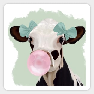 Bubblegum Girly Cow Magnet